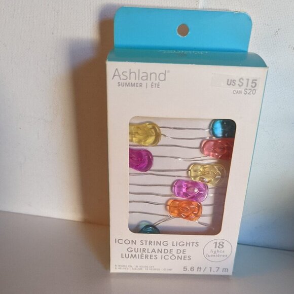 NWT Flip Flops Thong Sandals 18 String Lights Timer Summer Home Decor Ashland - Picture 2 of 7